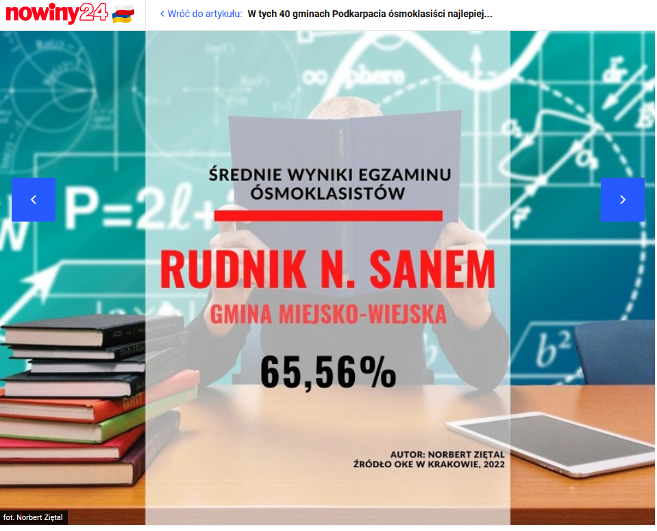 Fot. Print screen: https://nowiny24.pl/w-tych-40-gminach-podkarpacia-osmoklasisci-najlepiej-zdali-egzamin-ranking/ga/c5-16476399/zd/58409927